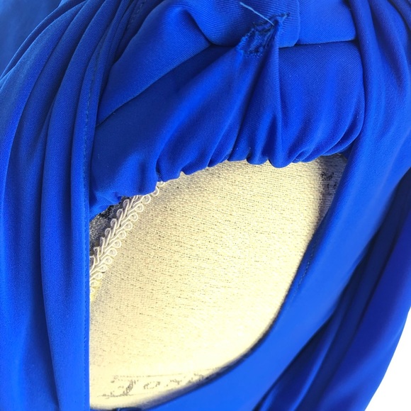 Vintage Sequin Neckline Ruched Shoulder Padded Midi Dress - Picture 12 of 15